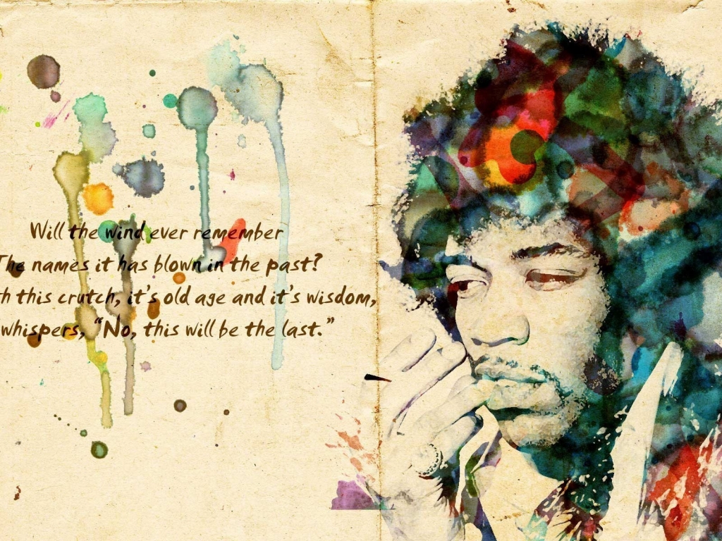 Jimi Hendrix Artwork for 1024 x 768 resolution