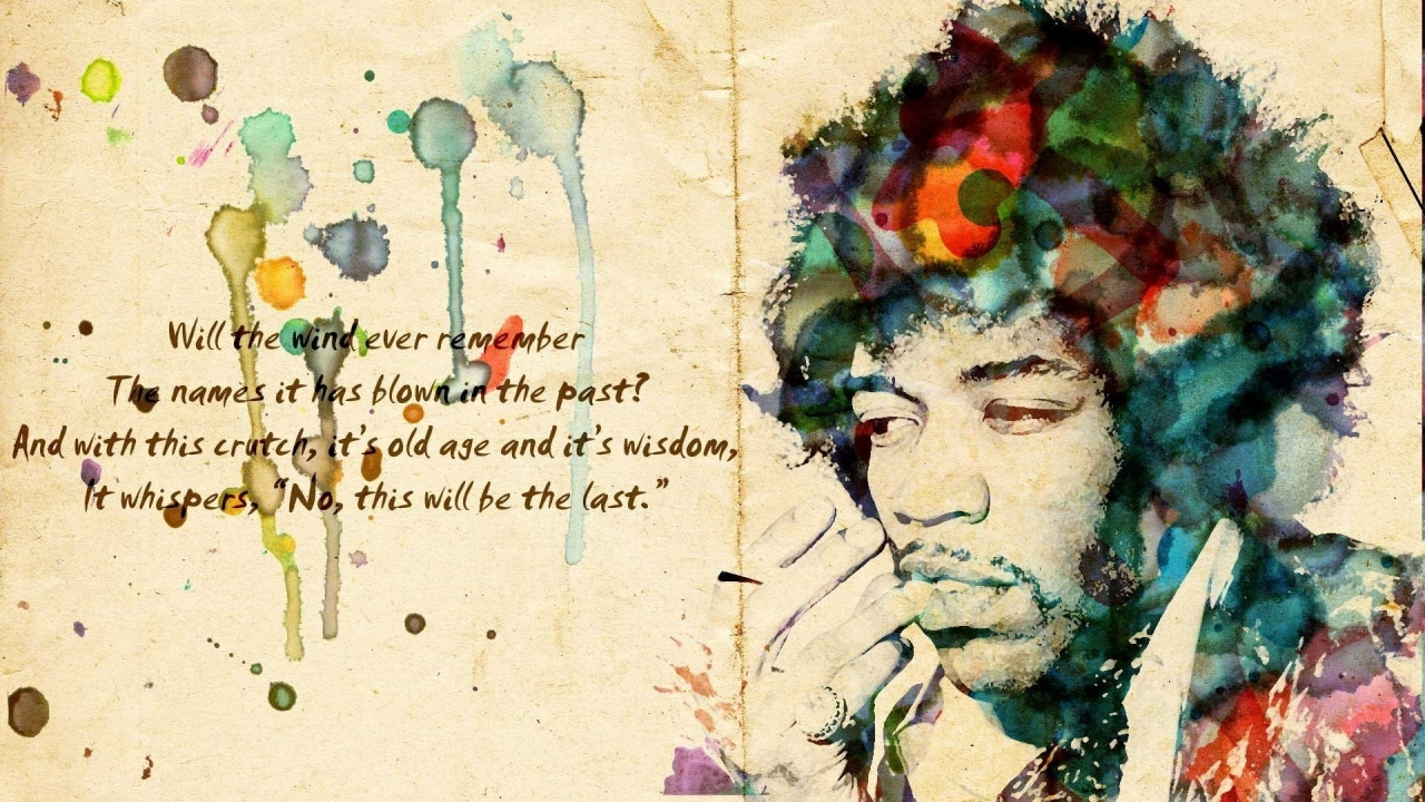 Jimi Hendrix Artwork for 1280 x 720 HDTV 720p resolution