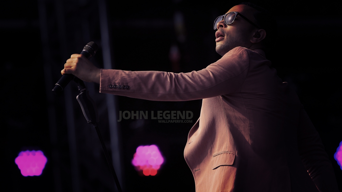 John Legend on Stage for 1366 x 768 HDTV resolution