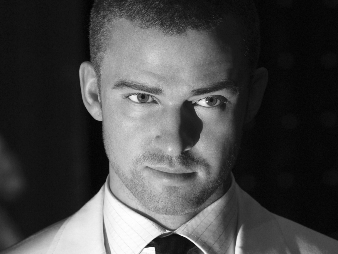 Justin Timberlake Black & White for 1152 x 864 resolution