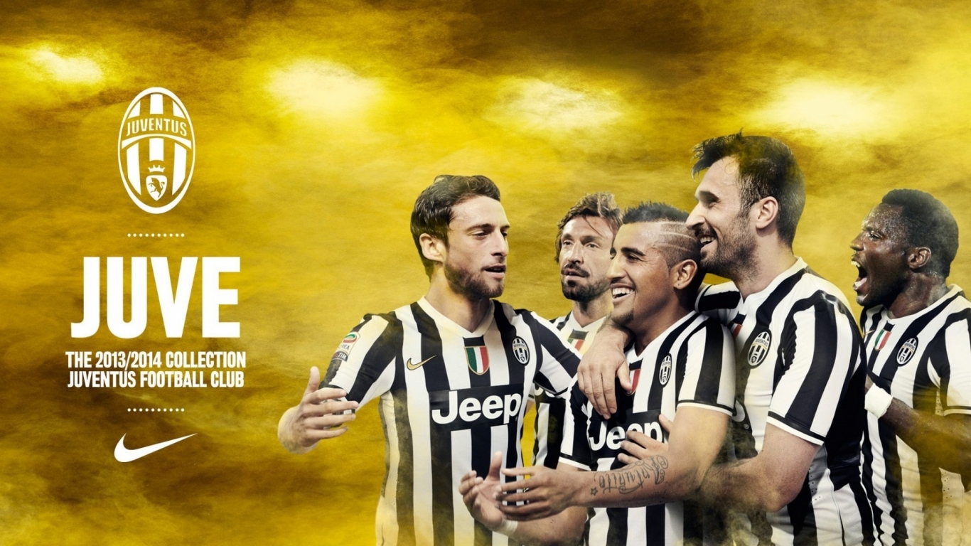 Juventus Happy Players for 1366 x 768 HDTV resolution