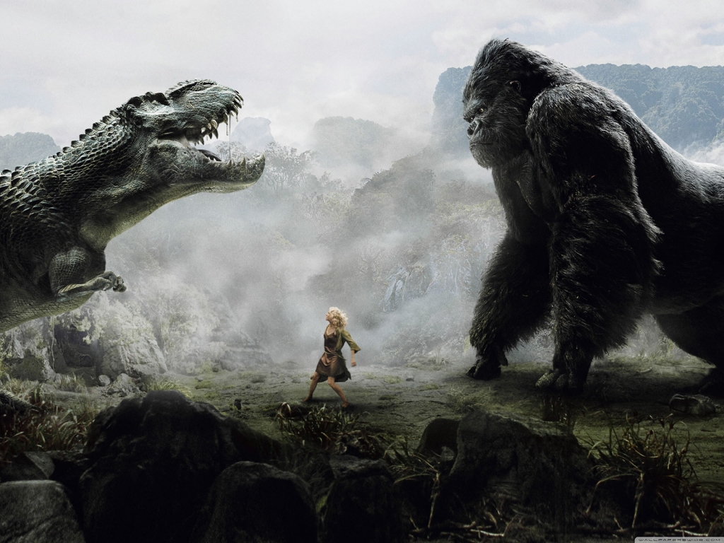 King Kong vs Dinosaur for 1024 x 768 resolution