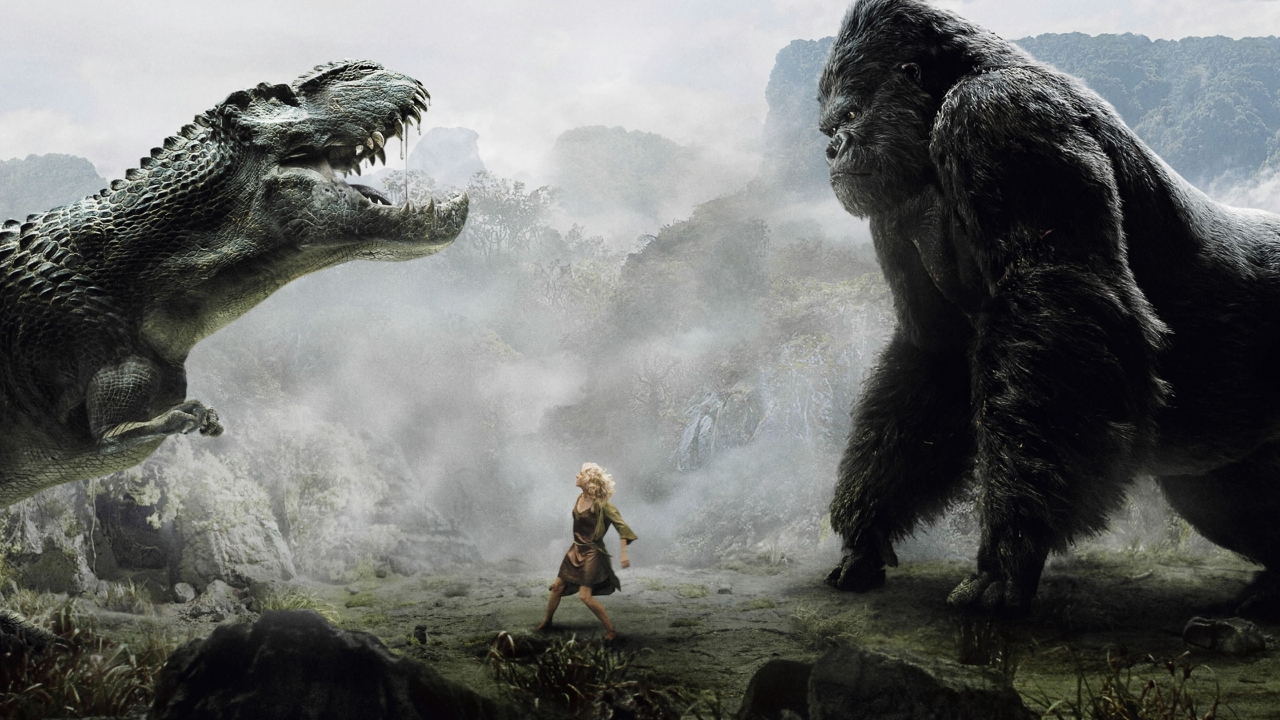 King Kong vs Dinosaur for 1280 x 720 HDTV 720p resolution