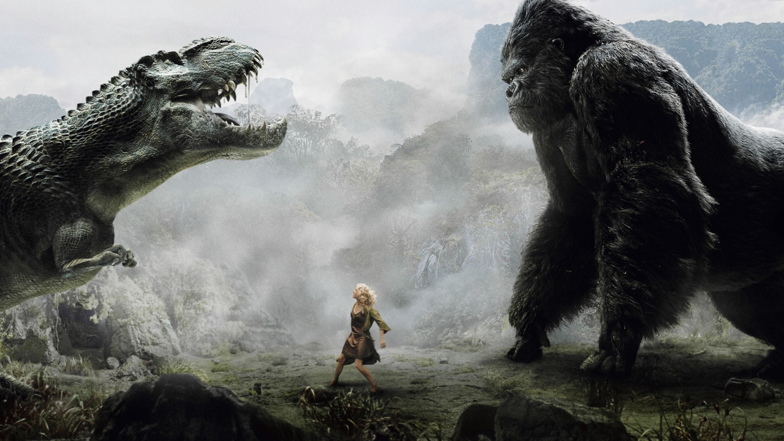 King Kong vs Dinosaur for 1536 x 864 HDTV resolution