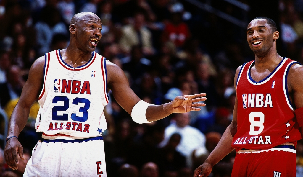 Kobe Bryant and Michael Jordan for 1024 x 600 widescreen resolution