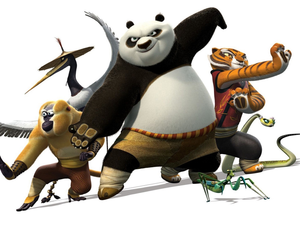 Kung Fu Panda Characters for 1024 x 768 resolution