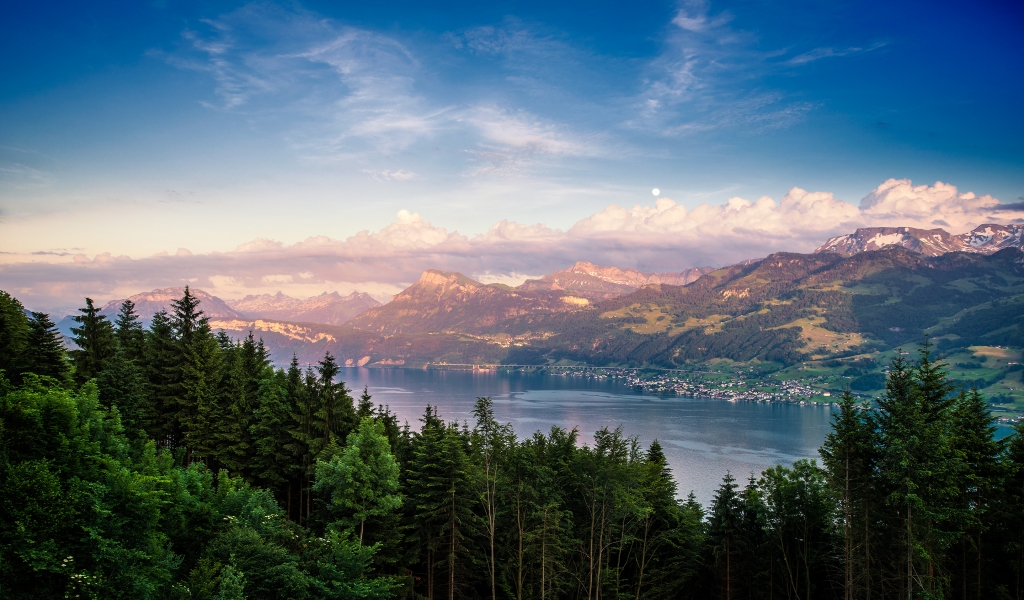 Lake Zurich Landscape for 1024 x 600 widescreen resolution