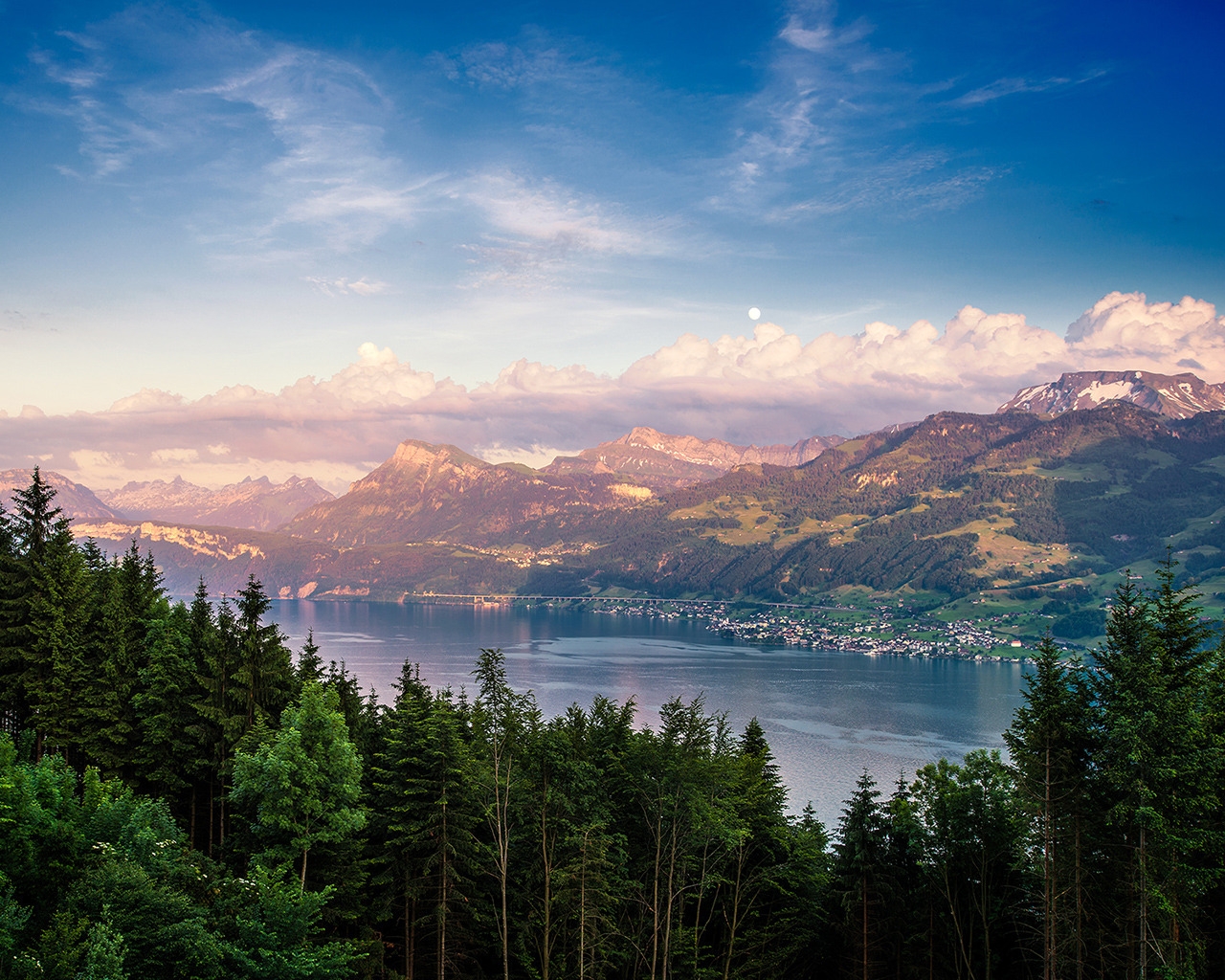 Lake Zurich Landscape for 1280 x 1024 resolution