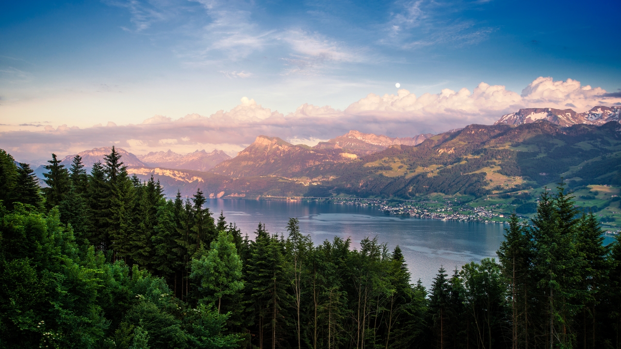 Lake Zurich Landscape for 1280 x 720 HDTV 720p resolution