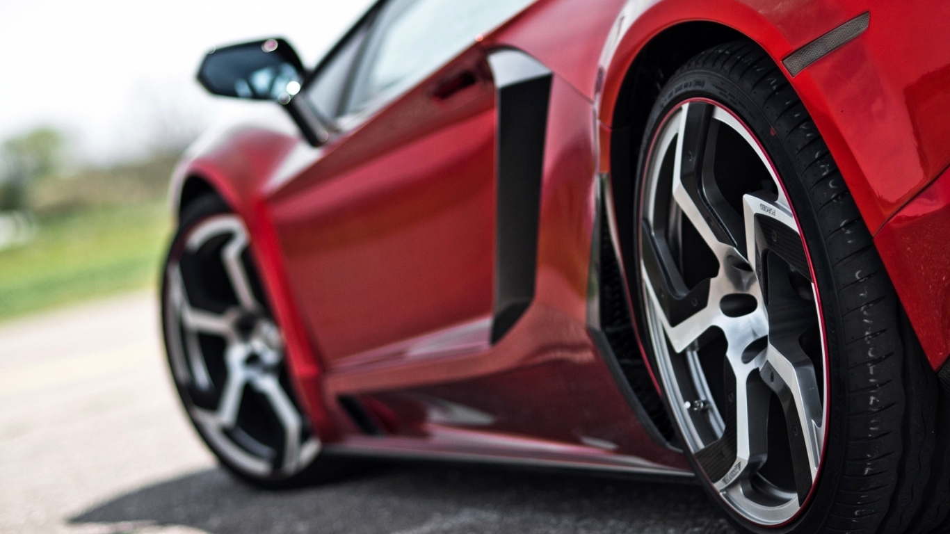Lamborghini Aventador Custom Forged Wheels for 1366 x 768 HDTV resolution