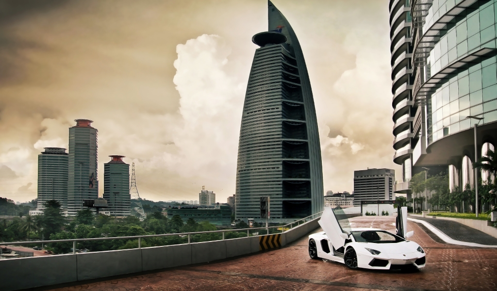 Lamborghini Aventador Malaysia for 1024 x 600 widescreen resolution