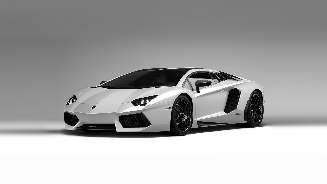 Lamborghini Aventador White for 1366 x 768 HDTV resolution