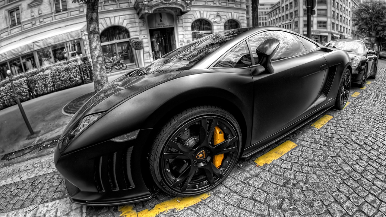 Lamborghini Gallardo Black for 1280 x 720 HDTV 720p resolution