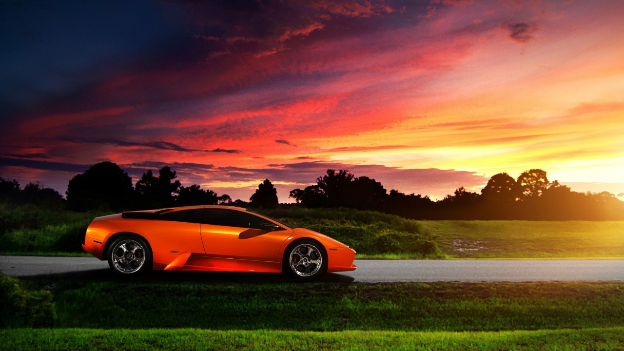 Lamborghini Murcielago Orange for 1280 x 720 HDTV 720p resolution