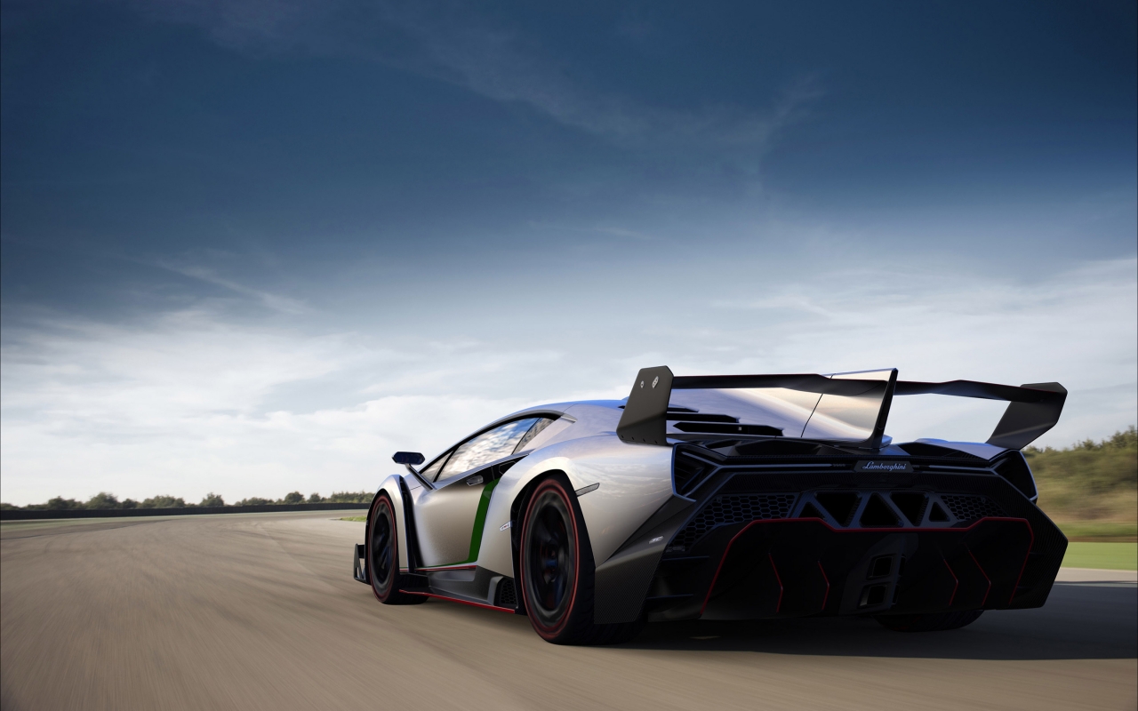 Lamborghini Veneno Rear for 1280 x 800 widescreen resolution