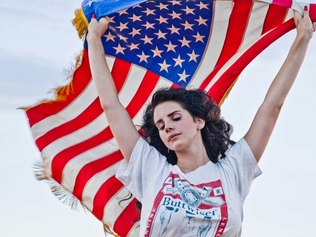 Lana Del Rey American Flag for 1024 x 768 resolution