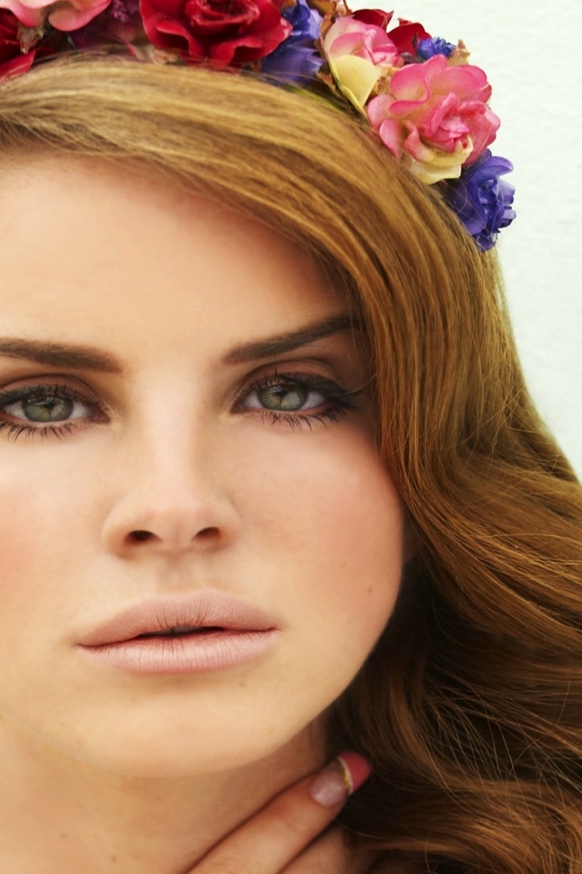 Lana Del Rey Floral Headband  for 640 x 960 iPhone 4 resolution