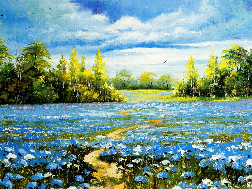 Landscape Oil Painting for 1024 x 768 resolution