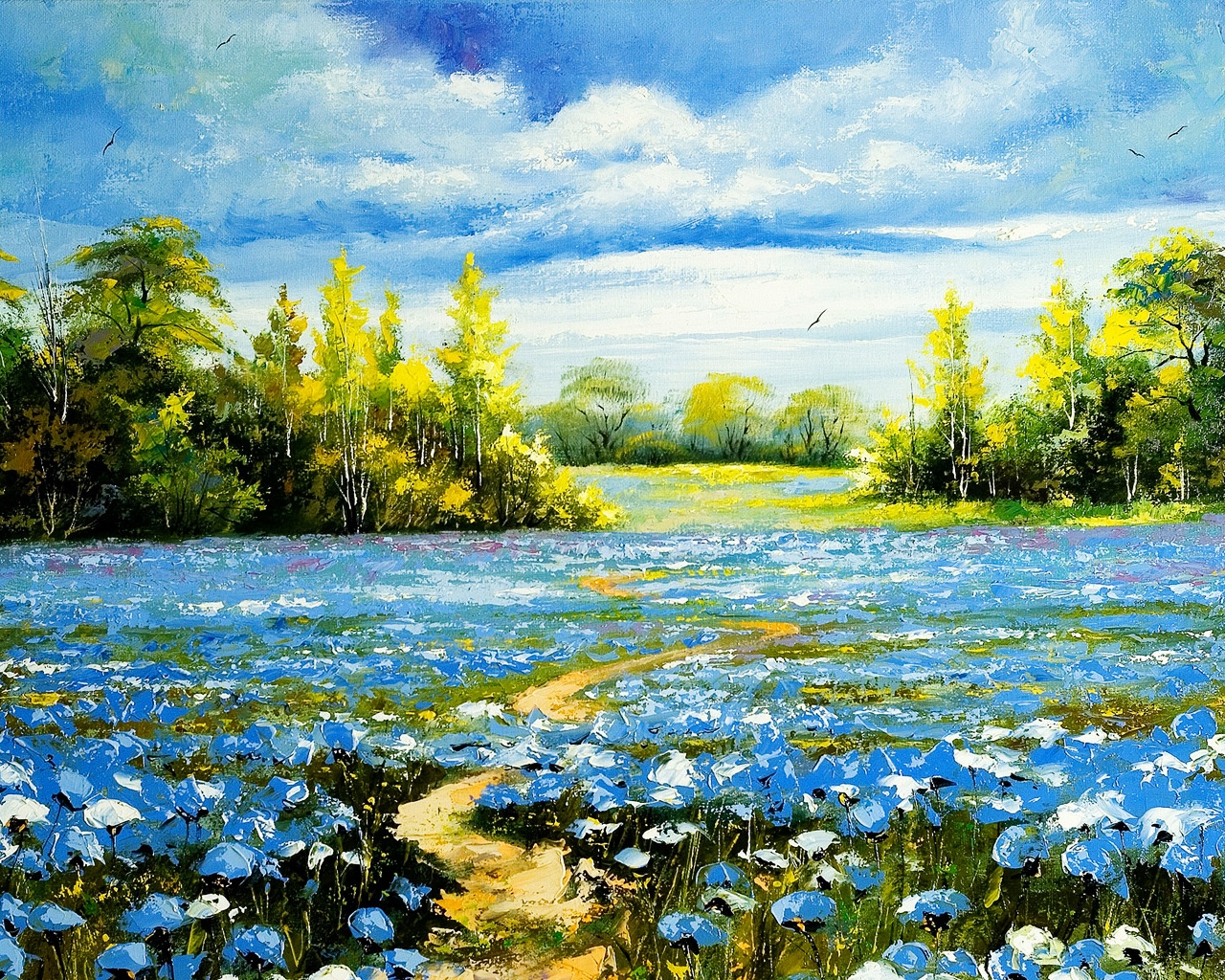 Landscape Oil Painting for 1280 x 1024 resolution