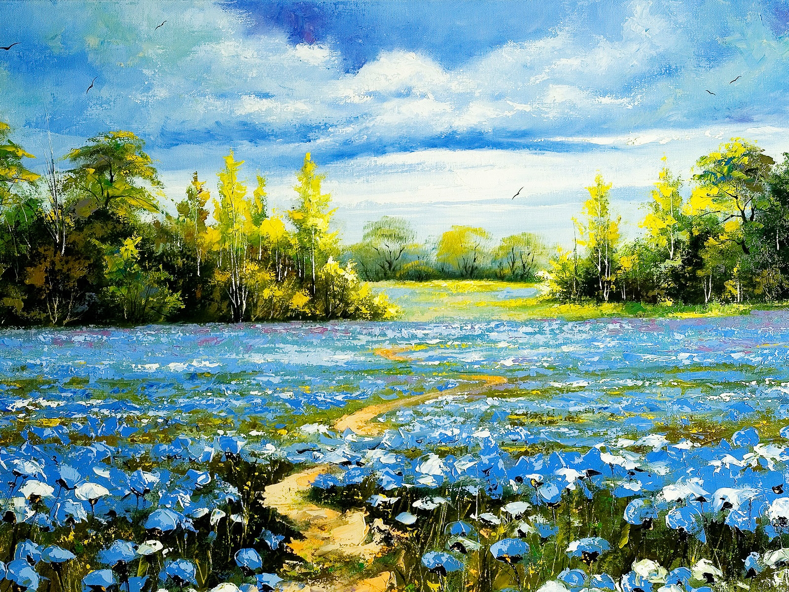 Landscape Oil Painting for 1600 x 1200 resolution