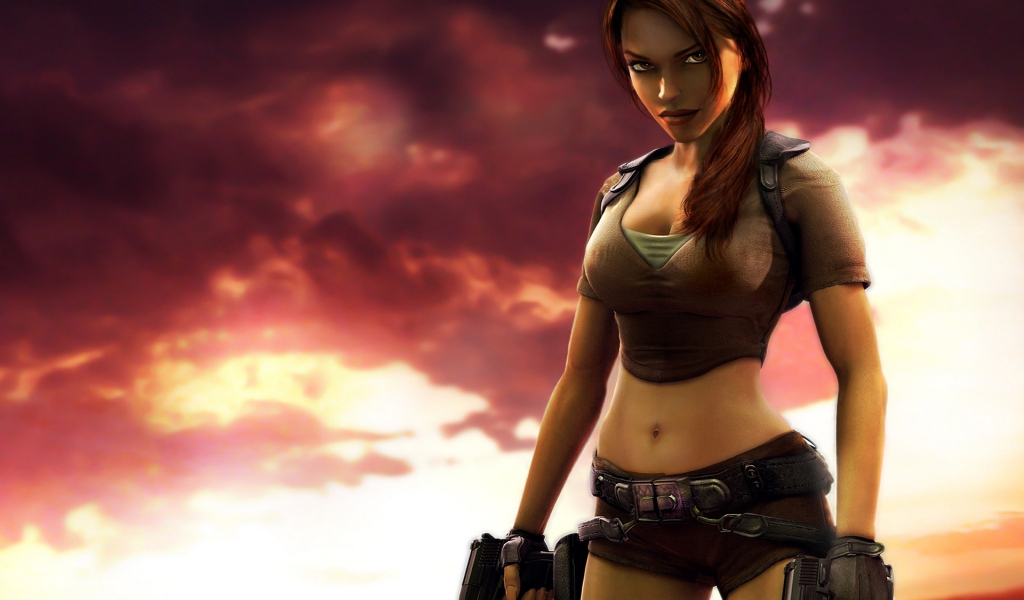 Lara Croft for 1024 x 600 widescreen resolution