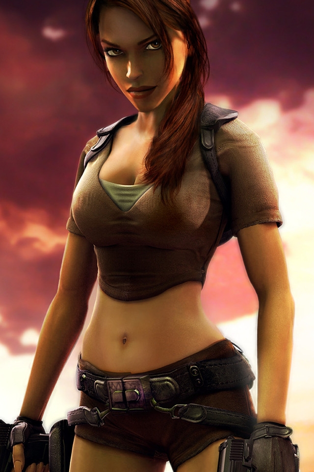 Lara Croft for 640 x 960 iPhone 4 resolution