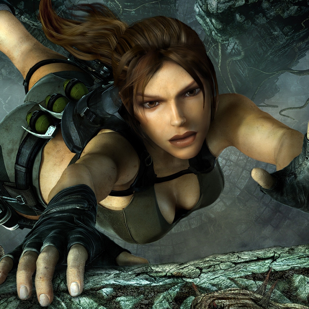Lara Croft On The Edge for 1024 x 1024 iPad resolution
