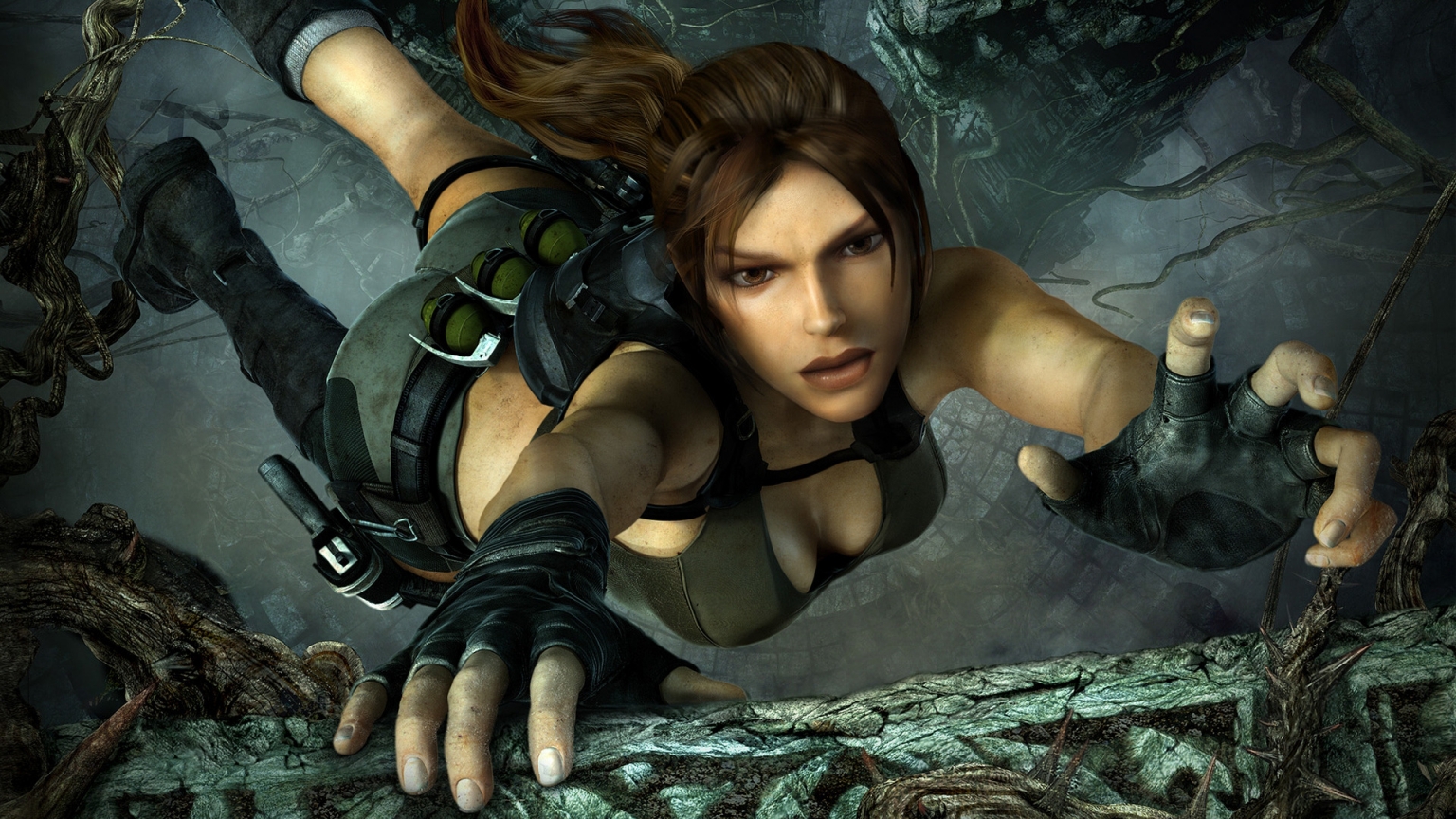 Lara Croft On The Edge for 1536 x 864 HDTV resolution