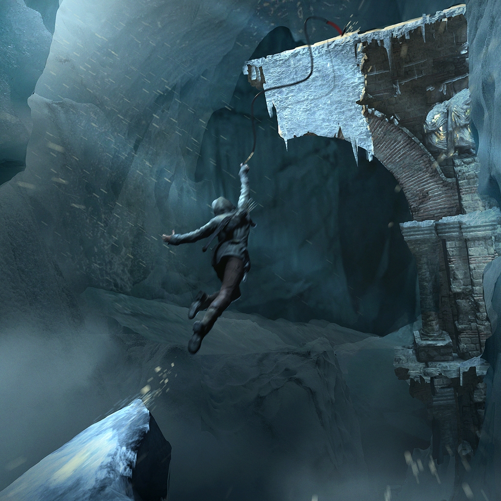 Lara Croft Rise of The Tomb Raider In Game for 1024 x 1024 iPad resolution