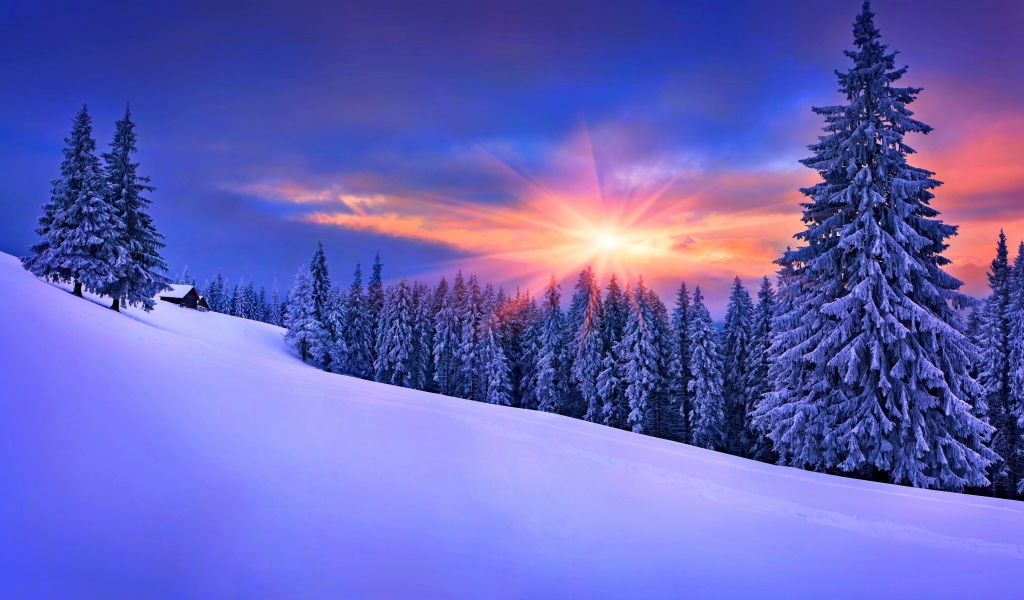 Late Winter Sunset for 1024 x 600 widescreen resolution