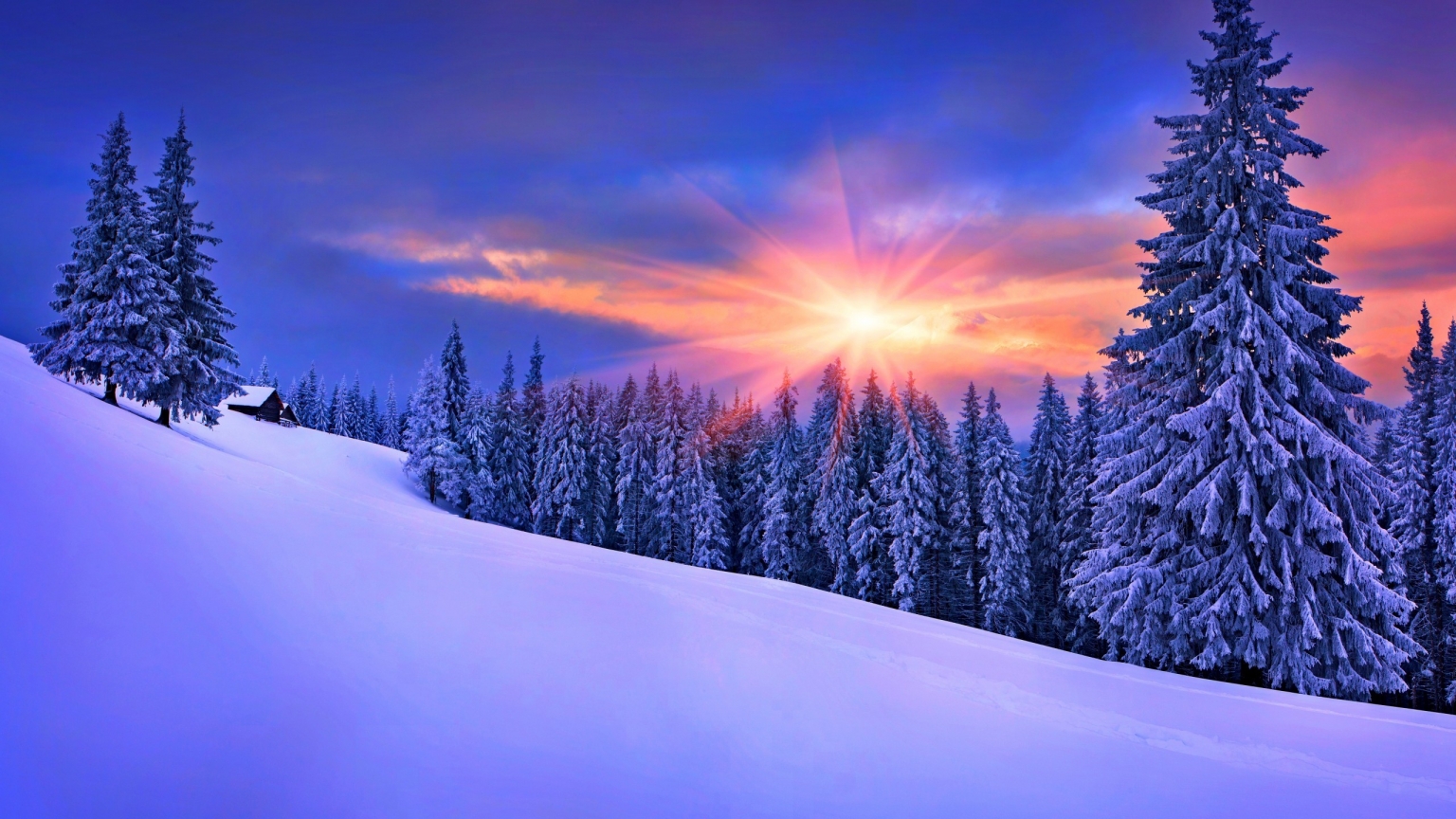 Late Winter Sunset for 1536 x 864 HDTV resolution