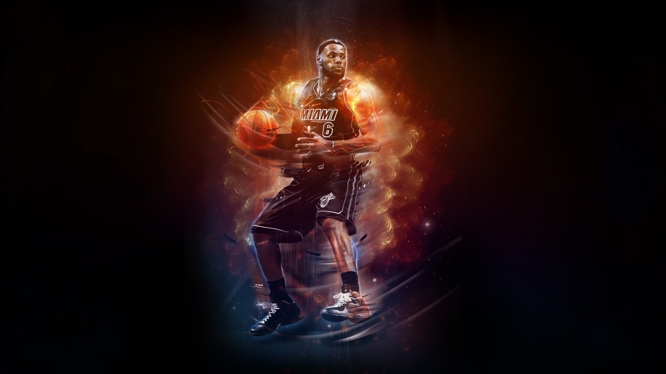 LeBron James NBA for 1366 x 768 HDTV resolution