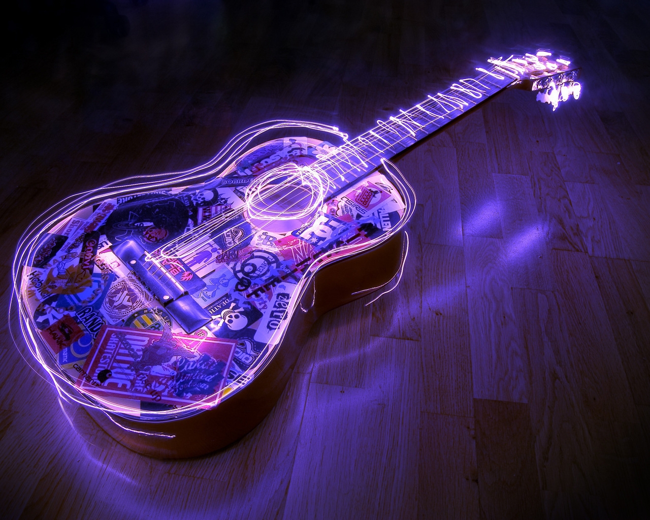 Lighted Guitar for 1280 x 1024 resolution