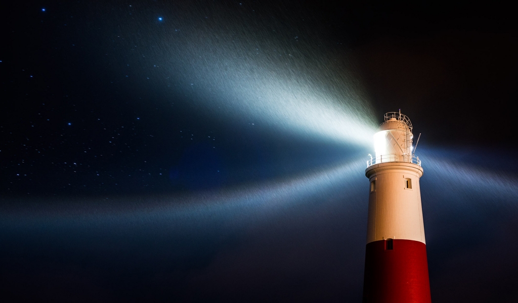Lighthouse in Rain for 1024 x 600 widescreen resolution