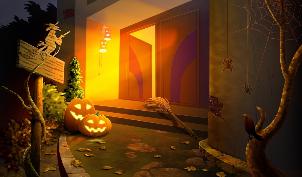 Lights for Haloween for 1024 x 600 widescreen resolution