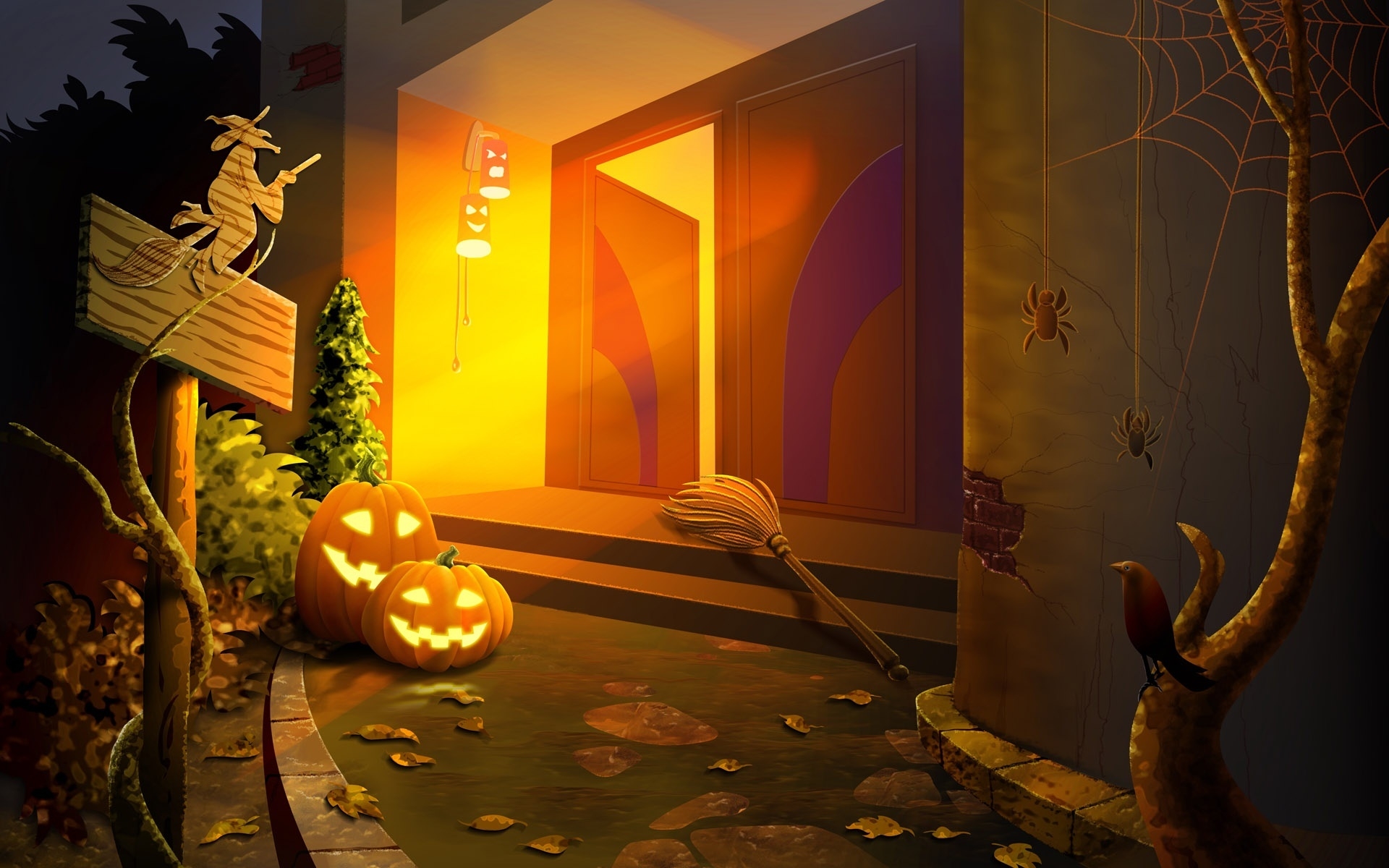 Lights for Haloween for 1920 x 1200 widescreen resolution