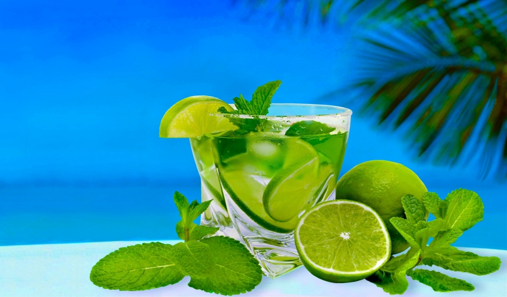 Lime Summer Cocktail for 1024 x 600 widescreen resolution