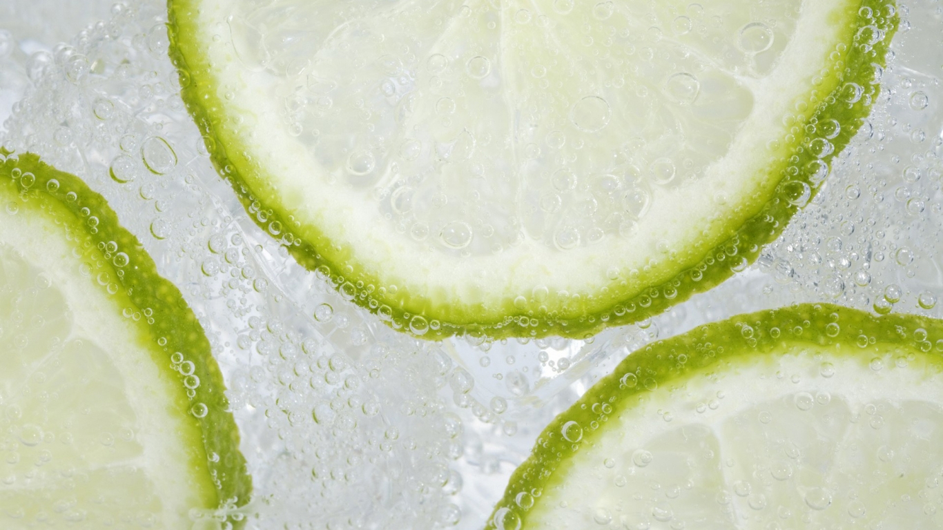 Limes in Mineral Water for 1366 x 768 HDTV resolution