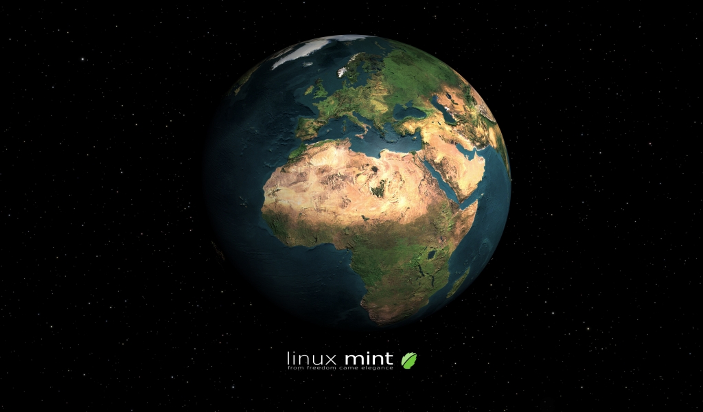 Linux Mint Earth for 1024 x 600 widescreen resolution
