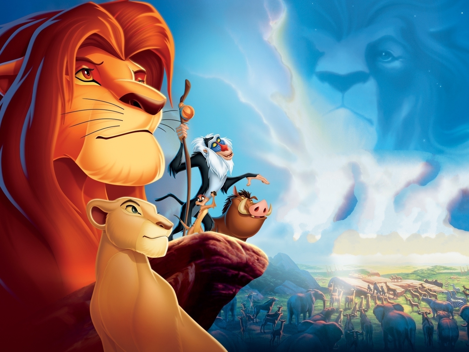 Lion King Simba and Friends for 1600 x 1200 resolution