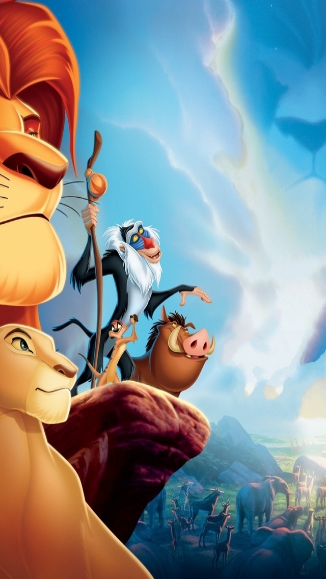 Lion King Simba and Friends for 640 x 1136 iPhone 5 resolution
