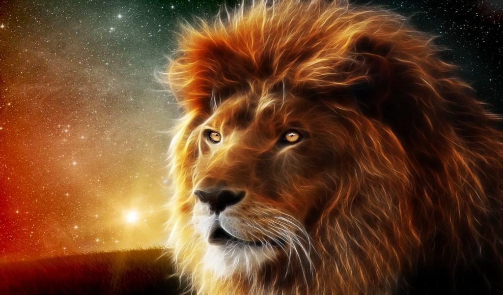 Lion Portrait for 1024 x 600 widescreen resolution