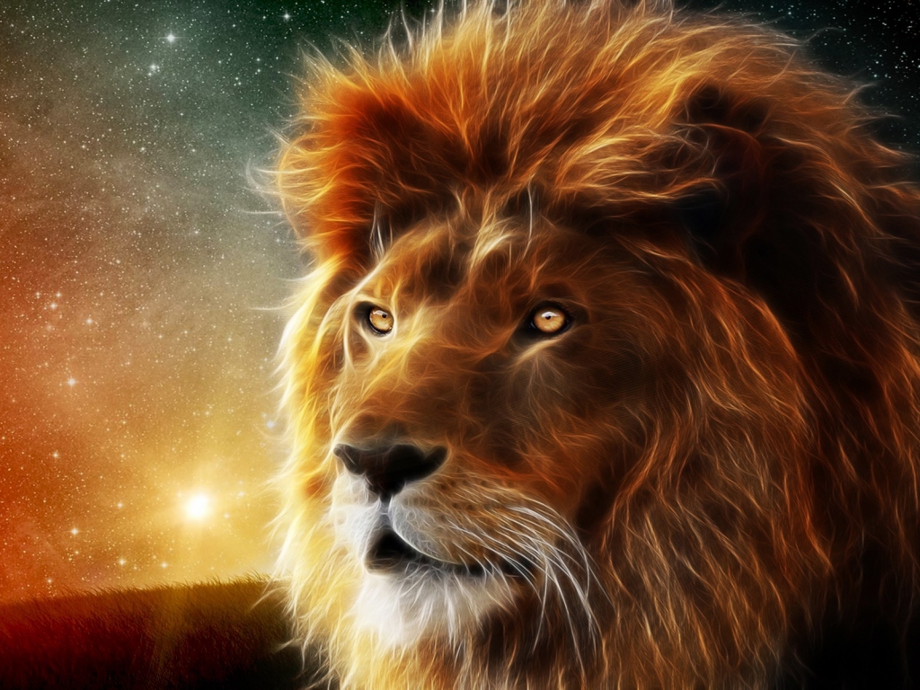 Lion Portrait for 1024 x 768 resolution