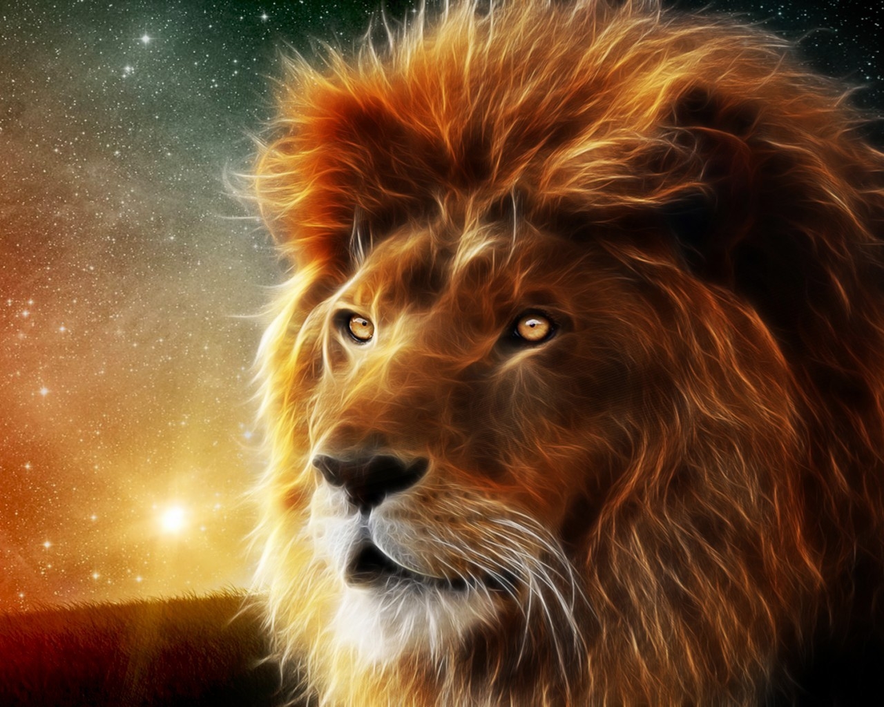 Lion Portrait for 1280 x 1024 resolution