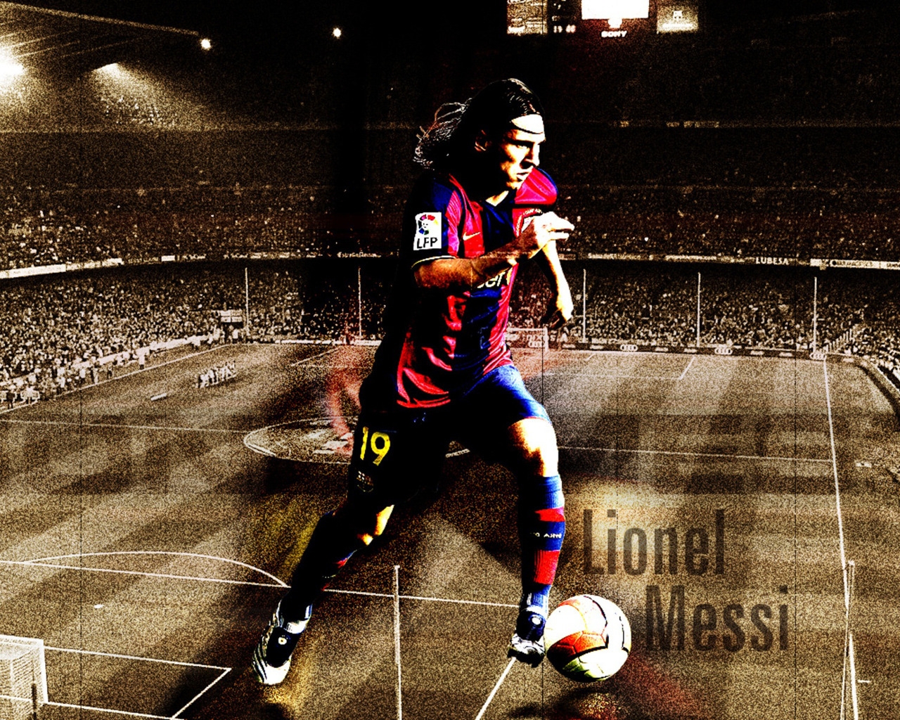 Lionel Messi Barcelona Fan Art for 1280 x 1024 resolution
