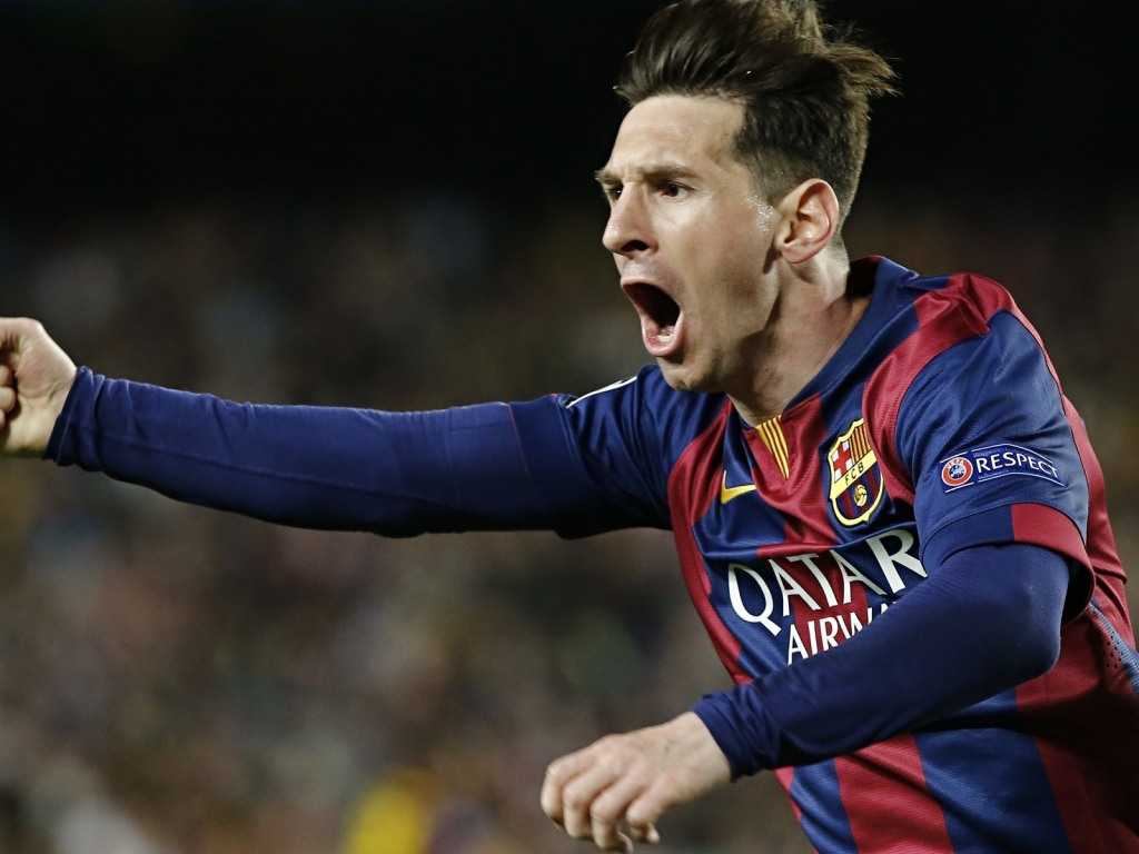 Lionel Messi Celebrating for 1024 x 768 resolution