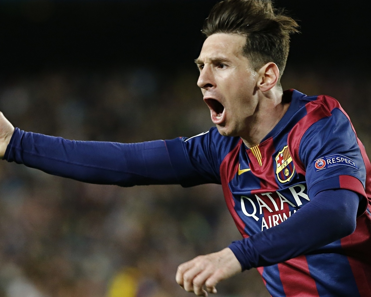 Lionel Messi Celebrating for 1280 x 1024 resolution
