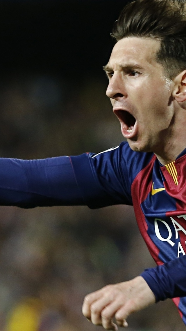 Lionel Messi Celebrating for 640 x 1136 iPhone 5 resolution