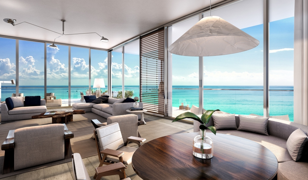 Living Room Beach Residences for 1024 x 600 widescreen resolution