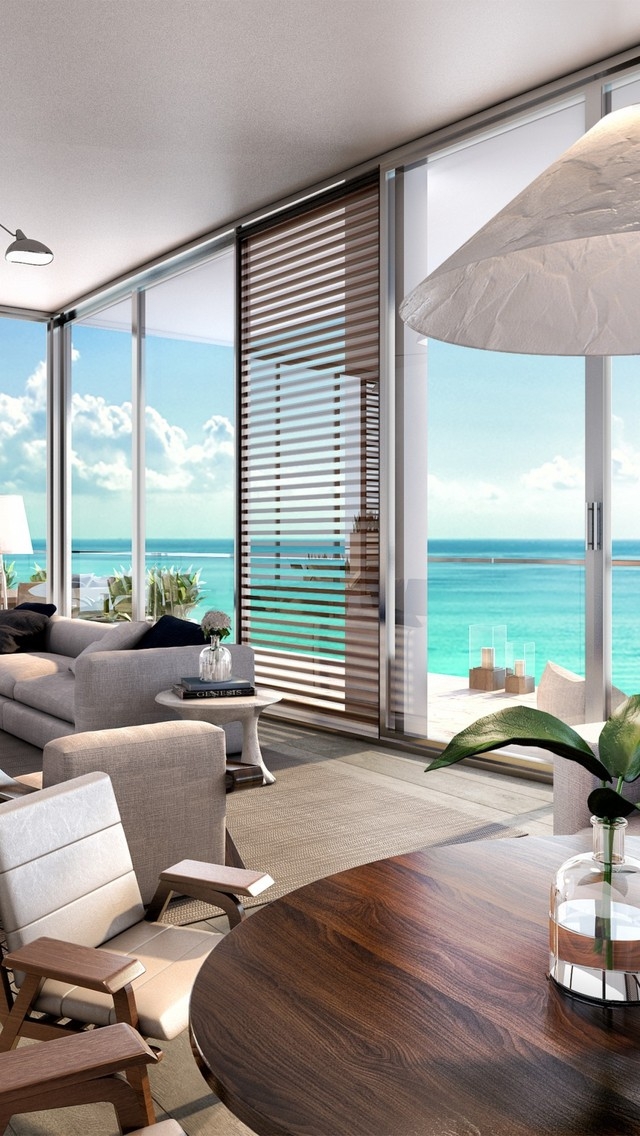 Living Room Beach Residences for 640 x 1136 iPhone 5 resolution